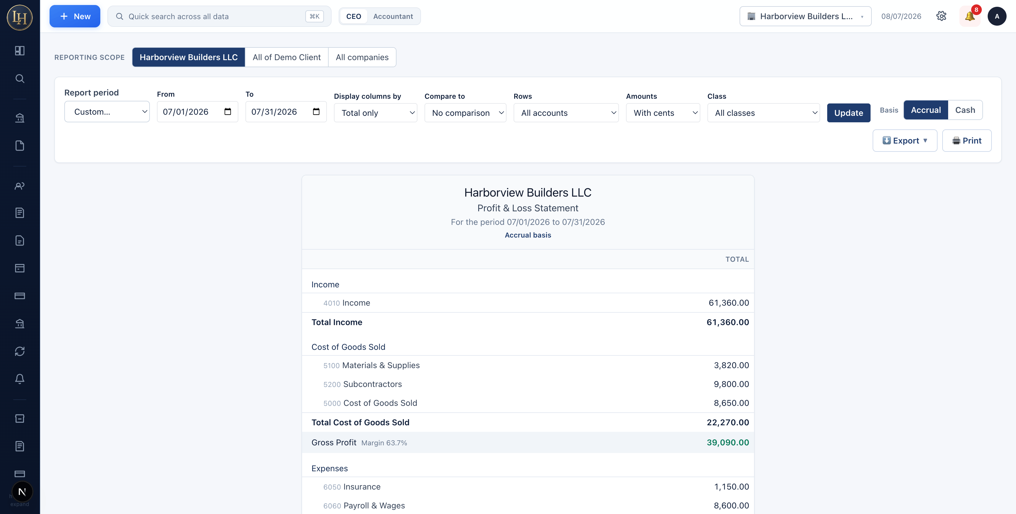 See beyond the total. Actual demonstration interface.